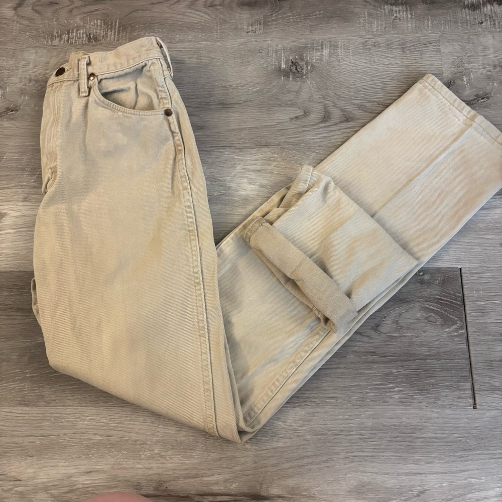 Vintage Wrangler Light Tan Biege Straight Leg Pants made in USA